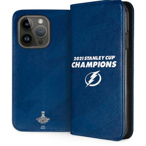 NHL 2021 Stanley Cup Champions Tampa Bay Lightning iPhone 15 Pro Folio Case