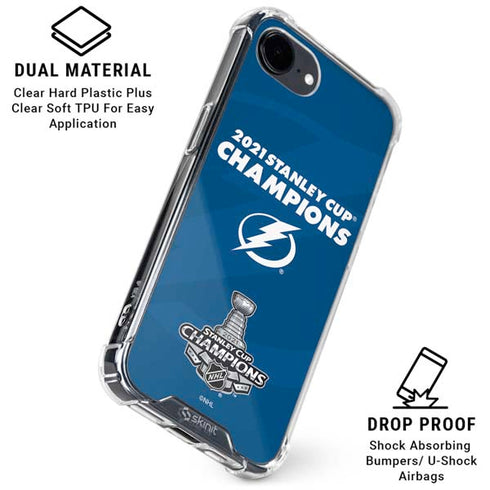NHL 2021 Stanley Cup Champions Tampa Bay Lightning iPhone 16e Clear Case