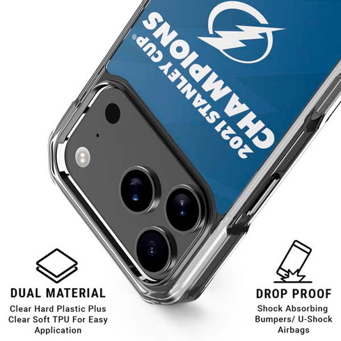 NHL 2021 Stanley Cup Champions Tampa Bay Lightning iPhone 18 Pro Clear Case