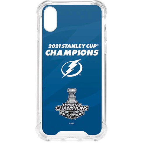 NHL 2021 Stanley Cup Champions Tampa Bay Lightning iPhone XS Clear Case