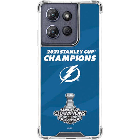NHL 2021 Stanley Cup Champions Tampa Bay Lightning Moto G 5G (2025) Clear Case