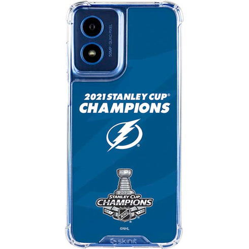 NHL 2021 Stanley Cup Champions Tampa Bay Lightning Moto G 5G (2024) Clear Case