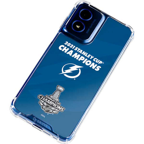 NHL 2021 Stanley Cup Champions Tampa Bay Lightning Moto G 5G (2024) Clear Case
