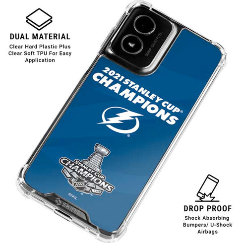 NHL 2021 Stanley Cup Champions Tampa Bay Lightning Moto G Power 5G (2024) Clear Case