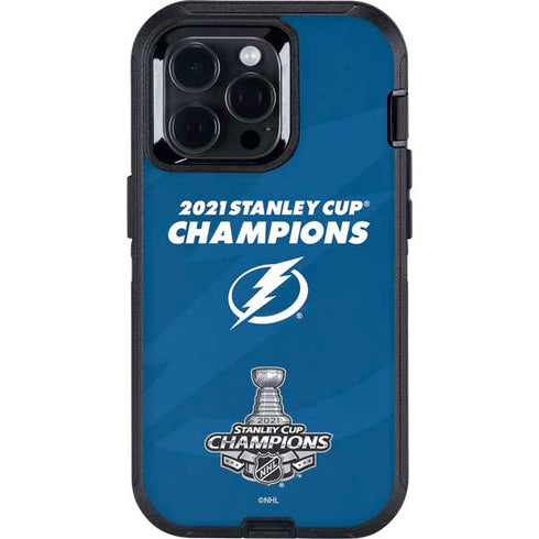 NHL 2021 Stanley Cup Champions Tampa Bay Lightning Otterbox Defender iPhone Skin