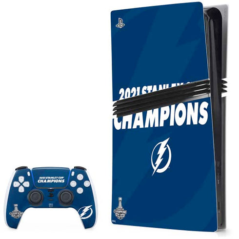 NHL 2021 Stanley Cup Champions Tampa Bay Lightning PS5 Pro Bundle Skin