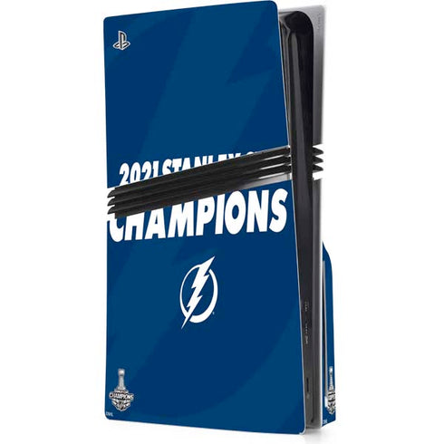NHL 2021 Stanley Cup Champions Tampa Bay Lightning PS5 Pro Disk Console Skin