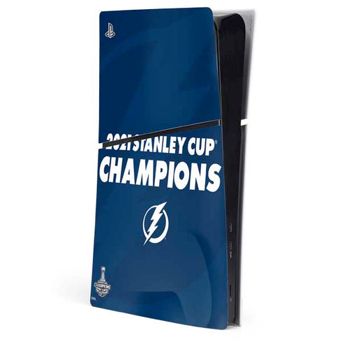 NHL 2021 Stanley Cup Champions Tampa Bay Lightning PS5 Slim Digital Edition Console Skin