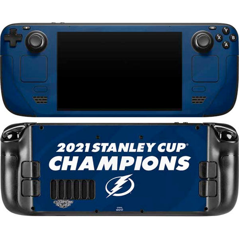 NHL 2021 Stanley Cup Champions Tampa Bay Lightning Steam Deck Handheld Gaming Computer OLED Skin