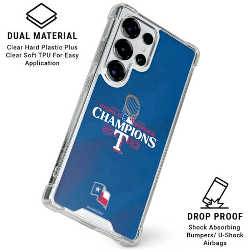 2023 World Series Champions Texas Rangers Galaxy S25 Ultra Clear Case