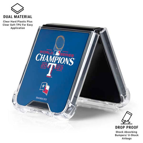 2023 World Series Champions Texas Rangers Galaxy Z Flip7 Clear Case