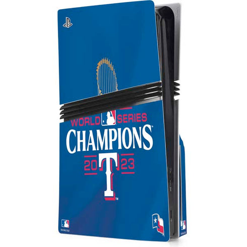 2023 World Series Champions Texas Rangers PS5 Pro Disk Console Skin