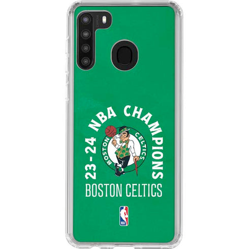2024 NBA Champions Boston Celtics Galaxy A21 Clear Case