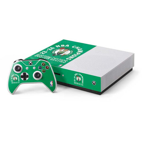 2024 NBA Champions Boston Celtics Xbox One S Console and Controller Bundle Skin