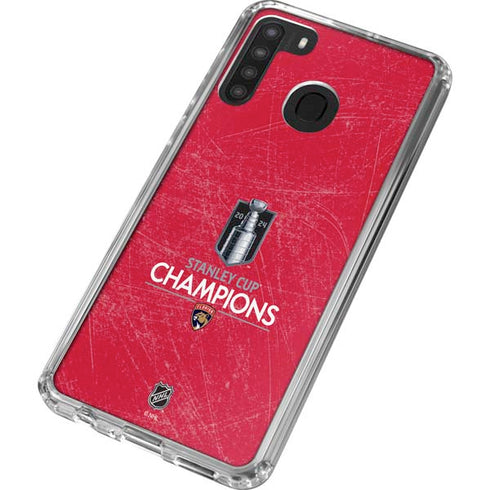 NHL 2024 Stanley Cup Champions Panthers Galaxy A21 Clear Case