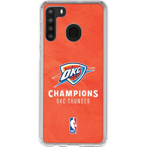 2025 NBA Champions Oklahoma City Thunder Galaxy A21 Clear Case