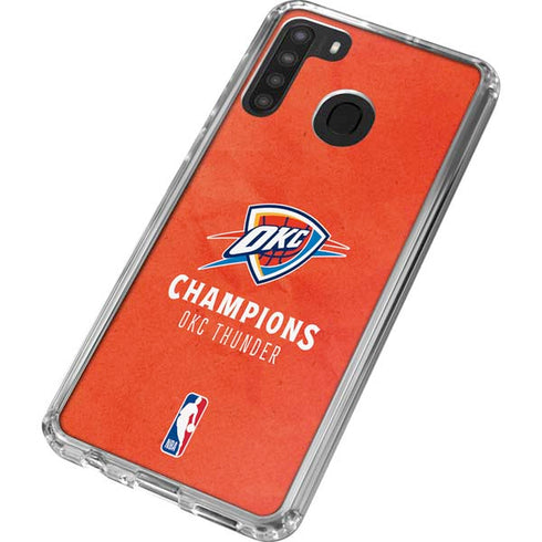 2025 NBA Champions Oklahoma City Thunder Galaxy A21 Clear Case