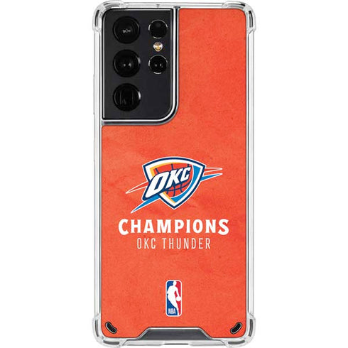 2025 NBA Champions Oklahoma City Thunder Galaxy S21 Ultra 5G Clear Case