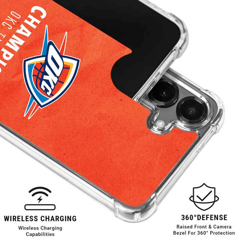 2025 NBA Champions Oklahoma City Thunder Galaxy S26 Clear Case