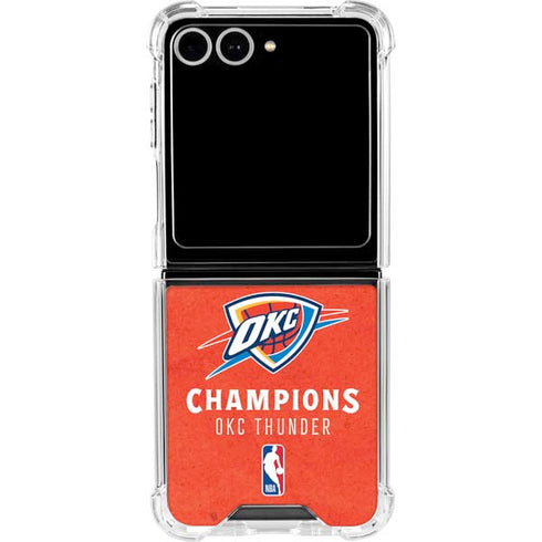 2025 NBA Champions Oklahoma City Thunder Galaxy Z Flip7 Clear Case