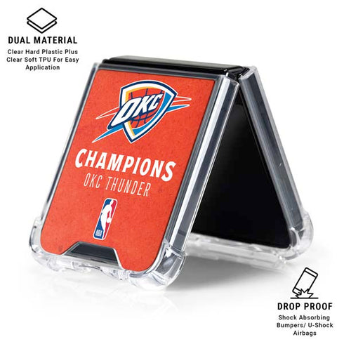 2025 NBA Champions Oklahoma City Thunder Galaxy Z Flip7 Clear Case