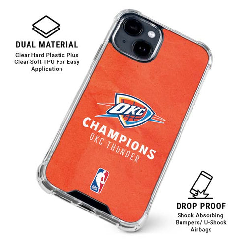2025 NBA Champions Oklahoma City Thunder iPhone 15 Plus Clear Case