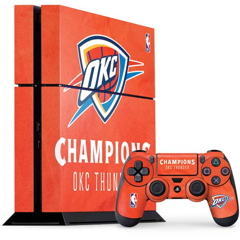 2025 NBA Champions Oklahoma City Thunder PS4 Console and Controller Bundle Skin