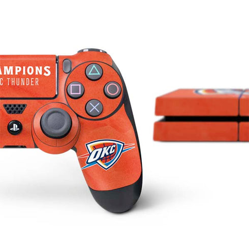 2025 NBA Champions Oklahoma City Thunder PS4 Console and Controller Bundle Skin