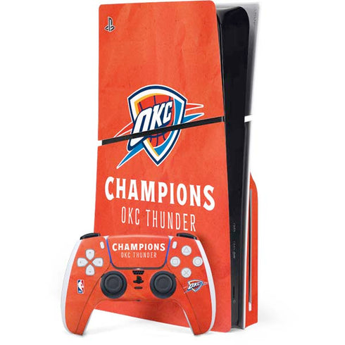 2025 NBA Champions Oklahoma City Thunder PS5 Slim Disk Bundle Skin