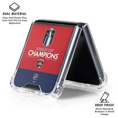 2025 Stanley Cup Champions Florida Panthers Galaxy Z Flip7 Clear Case