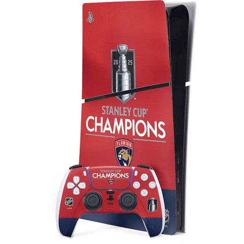 2025 Stanley Cup Champions Florida Panthers PS5 Slim Digital Edition Bundle Skin