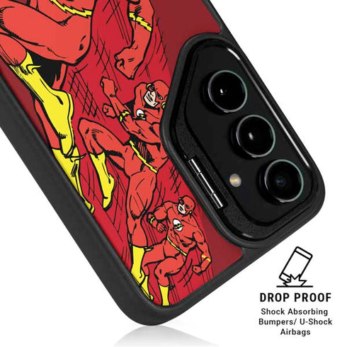 DC Comics The Flash Classic Art in Sequence Running pose Galaxy S24 FE Kickstand Case