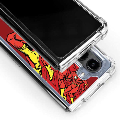 DC Comics The Flash Classic Art in Sequence Running pose Galaxy Z Fold5 5G Clear Case