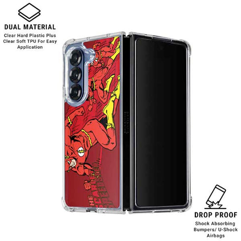 DC Comics The Flash Classic Art in Sequence Running pose Galaxy Z Fold6 Clear Case