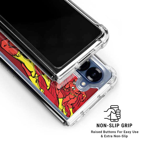 DC Comics The Flash Classic Art in Sequence Running pose Galaxy Z Fold6 Clear Case