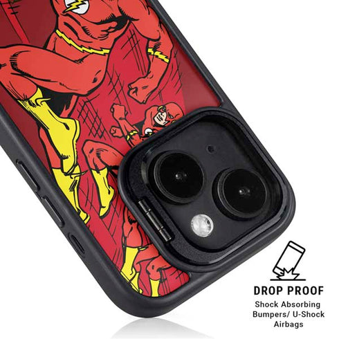 DC Comics The Flash Classic Art in Sequence Running pose iPhone 14 Plus Kickstand Case