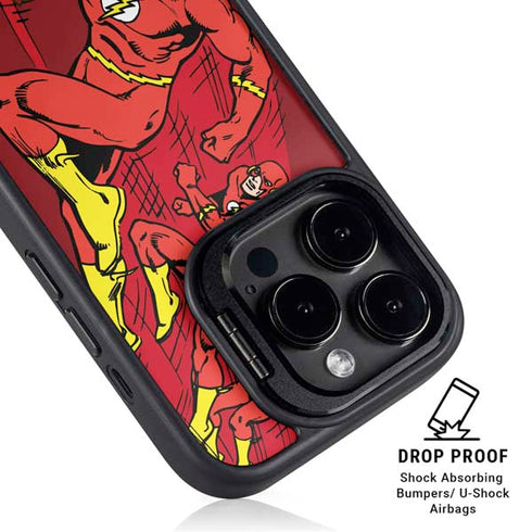 DC Comics The Flash Classic Art in Sequence Running pose iPhone 14 Pro Kickstand Case