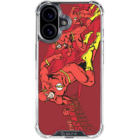 DC Comics The Flash Classic Art in Sequence Running pose iPhone 16 Plus Clear Case