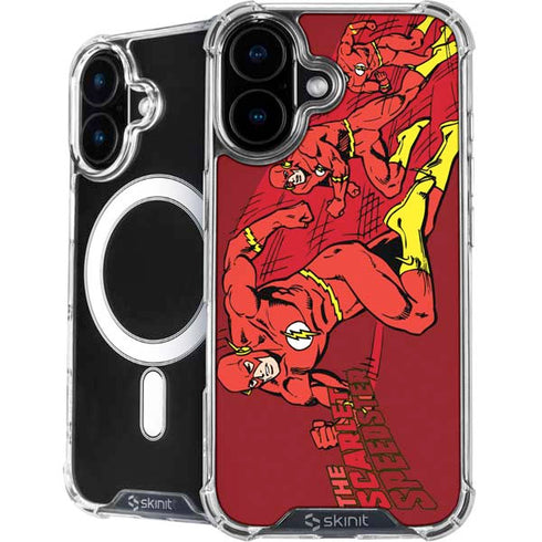 DC Comics The Flash Classic Art in Sequence Running pose iPhone 16 Plus MagSafe Case