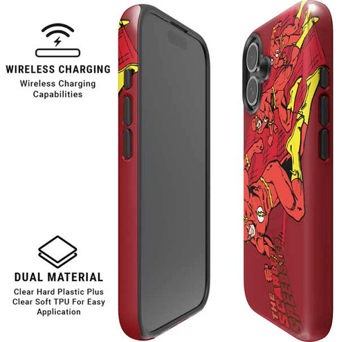 DC Comics The Flash Classic Art in Sequence Running pose iPhone 16 Plus Magsafe Impact Case