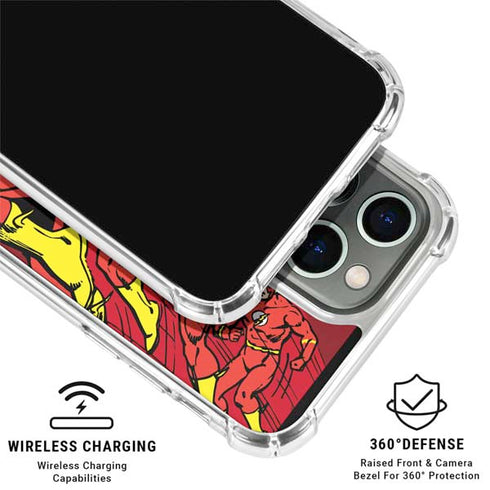 DC Comics The Flash Classic Art in Sequence Running pose iPhone 16 Pro Clear Case