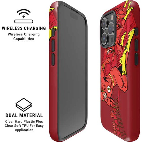 DC Comics The Flash Classic Art in Sequence Running pose iPhone 16 Pro Max Magsafe Impact Case