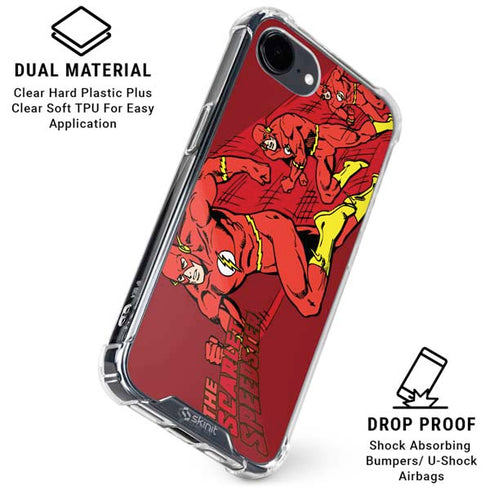 DC Comics The Flash Classic Art in Sequence Running pose iPhone 16e Clear Case