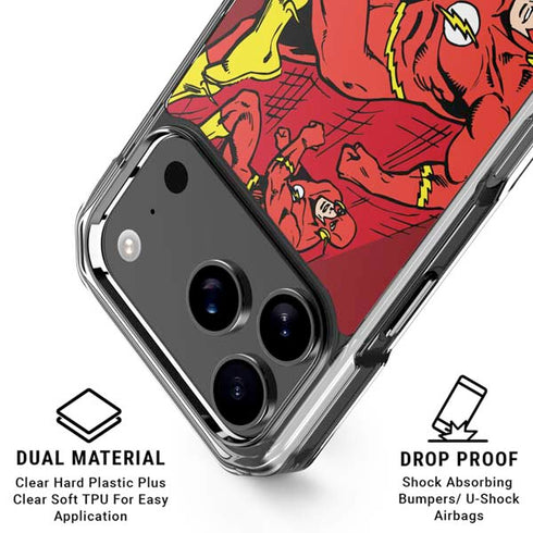 DC Comics The Flash Classic Art in Sequence Running pose iPhone 18 Pro Clear Case