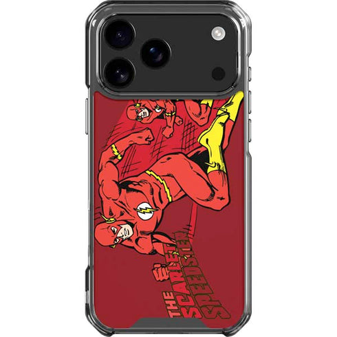 DC Comics The Flash Classic Art in Sequence Running pose iPhone 18 Pro Max Clear Case
