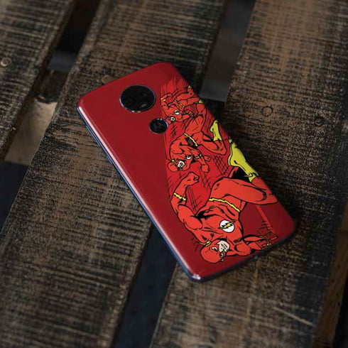 DC Comics The Flash Classic Art in Sequence Running pose Moto E5 Plus Skin