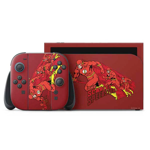 DC Comics The Flash Classic Art in Sequence Running pose Nintendo Switch 2 (2025) with Joy-Con Skin