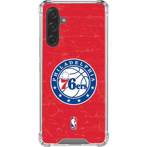 NBA Philadelphia 76ers Distressed Galaxy A17 Clear Case