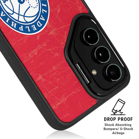 NBA Philadelphia 76ers Distressed Galaxy S26 Kickstand Case