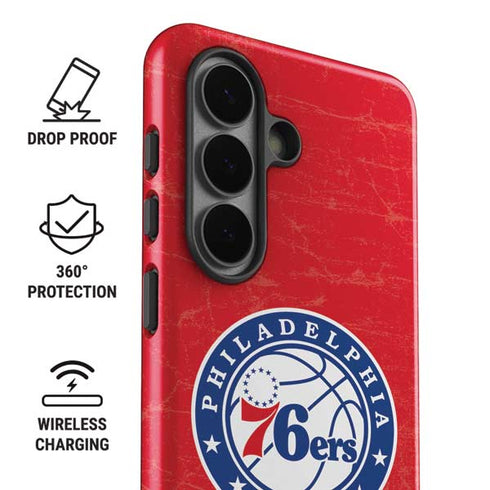 NBA Philadelphia 76ers Distressed Galaxy S26 Plus Impact Case